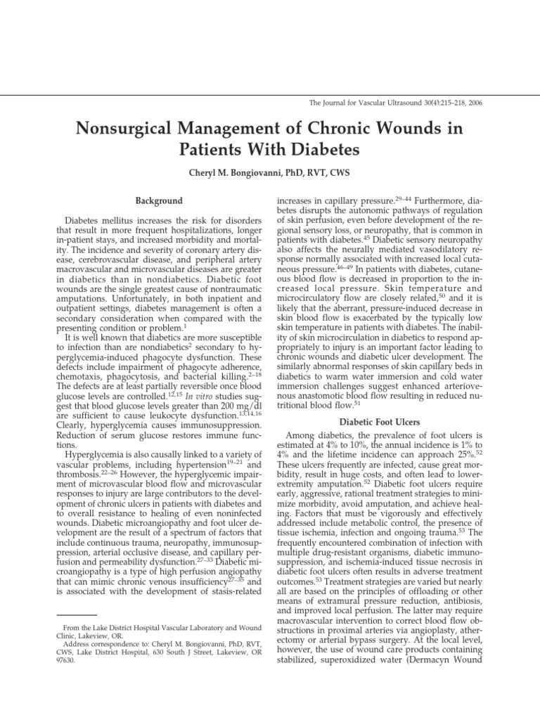 Managing Diabetic Foot Wounds Non-Surgically | PDF | Diabetes | Wound