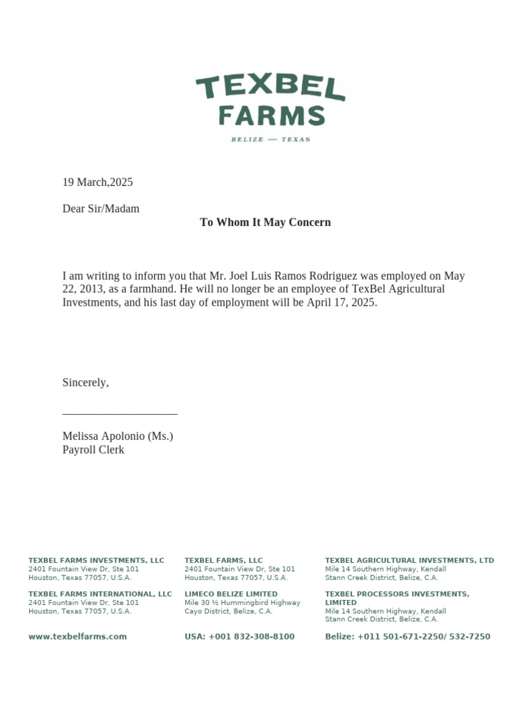 Proof of Resignation Joel Ramos | PDF