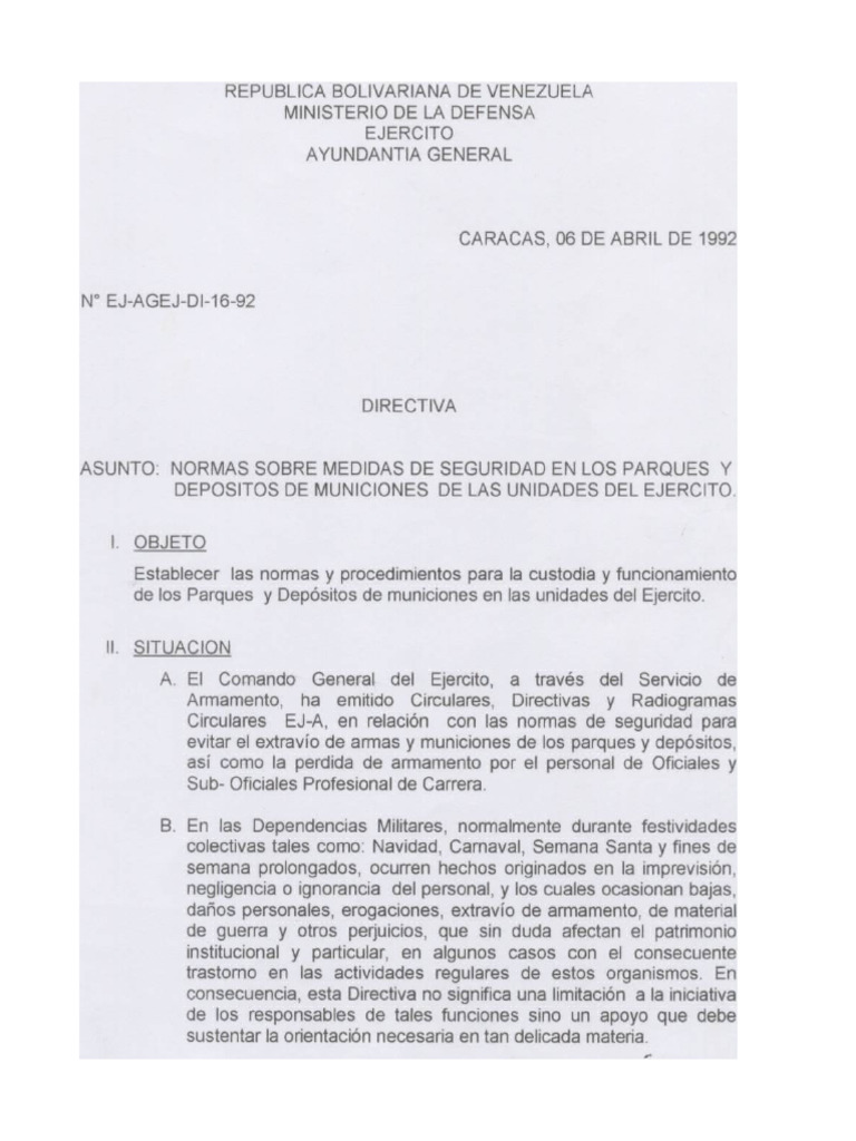 Directiva Normas Sobre Medidas de Seguridad en Parques y D M | PDF