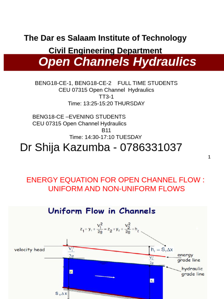 Lecture 3-Energy and Hydraulic Jump | PDF | Motion (Physics) | Fluid ...