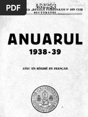 Anuarul Univ Cluj 1938 39