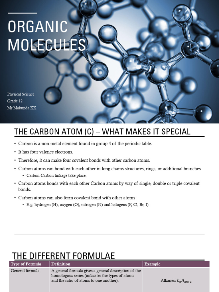 Understanding Organic Molecules and Hydrocarbons | PDF | Functional ...