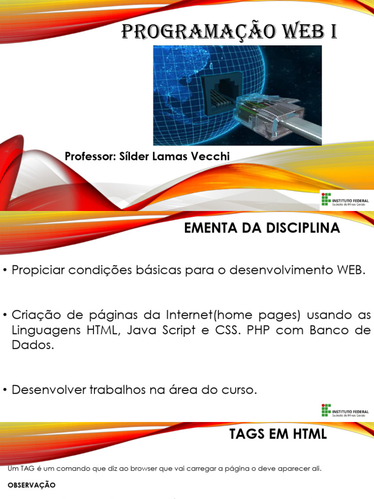 Introdução à Programação Web I | PDF | Html | Rede mundial de computadores