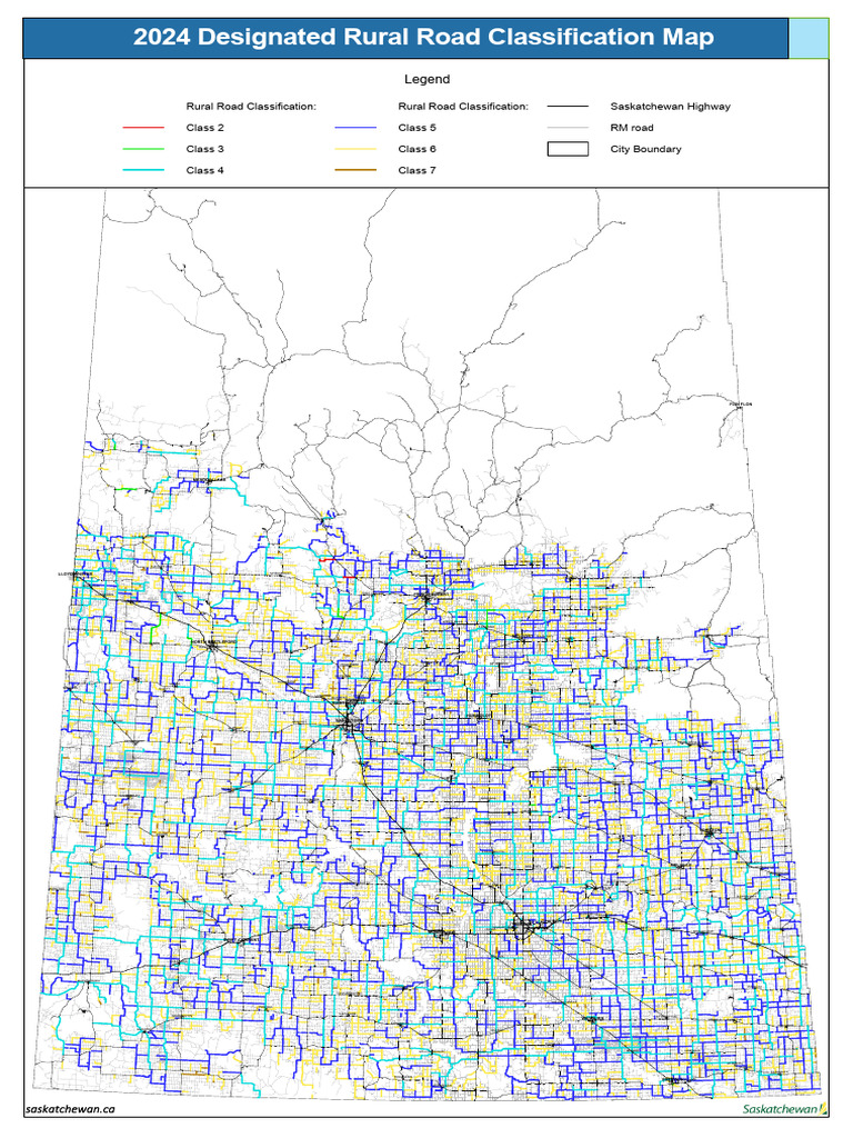 Saskatchewan Rural Road Classification Map | PDF