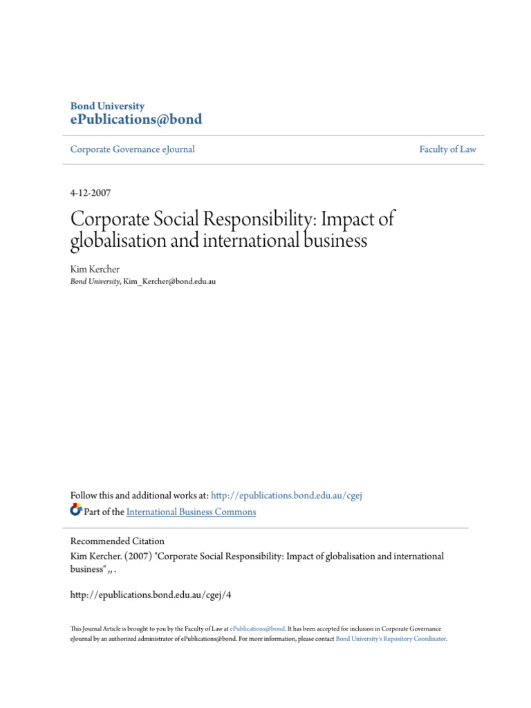 6906 Corporate Social Responsibility Impact of Globalisation and ...