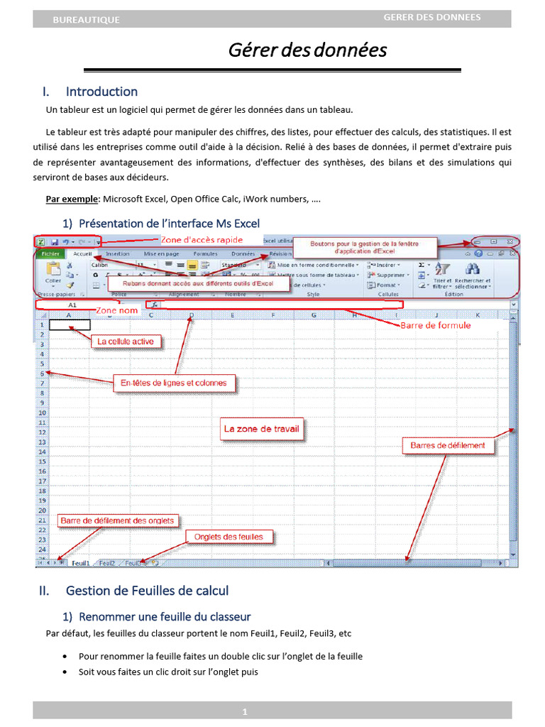 Introduction au tableur Excel | PDF | Microsoft Excel | Feuille de calcul