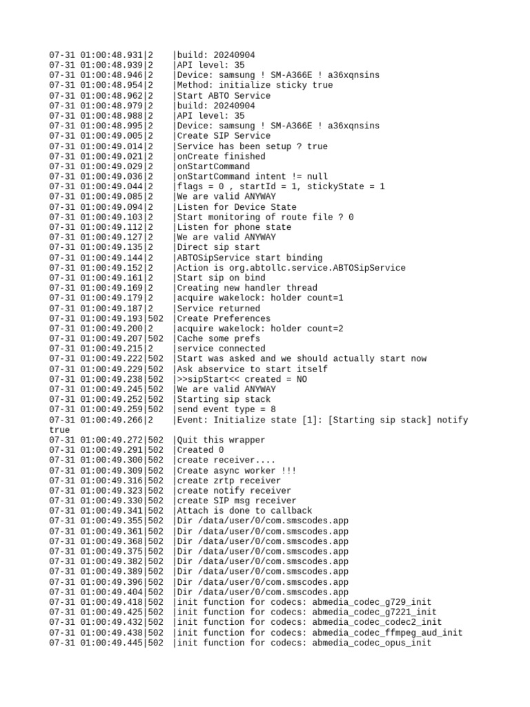 Logs 25-07-31 010048 | PDF | Session Initiation Protocol | Data Compression