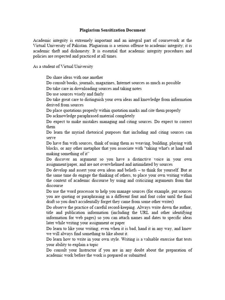 Understanding Plagiarism and Academic Integrity | PDF | Plagiarism ...