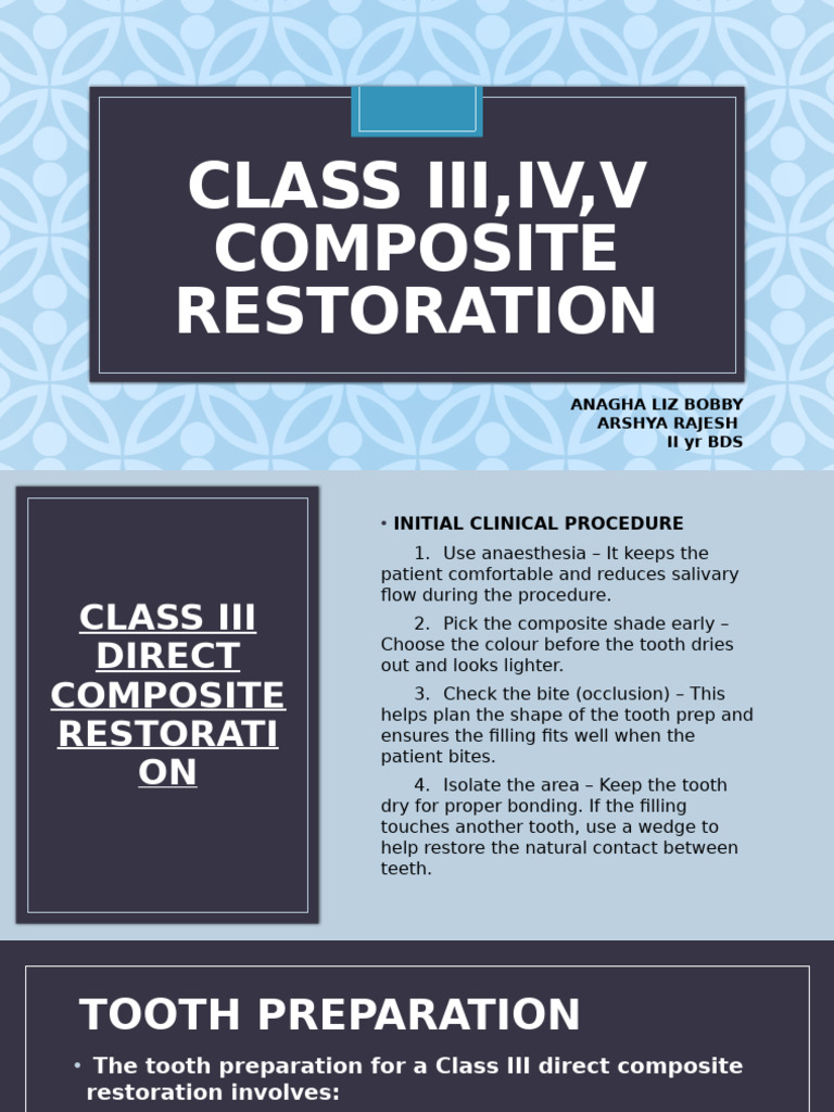Class III Composite Restoration Guide | PDF | Tooth Enamel | Dental ...