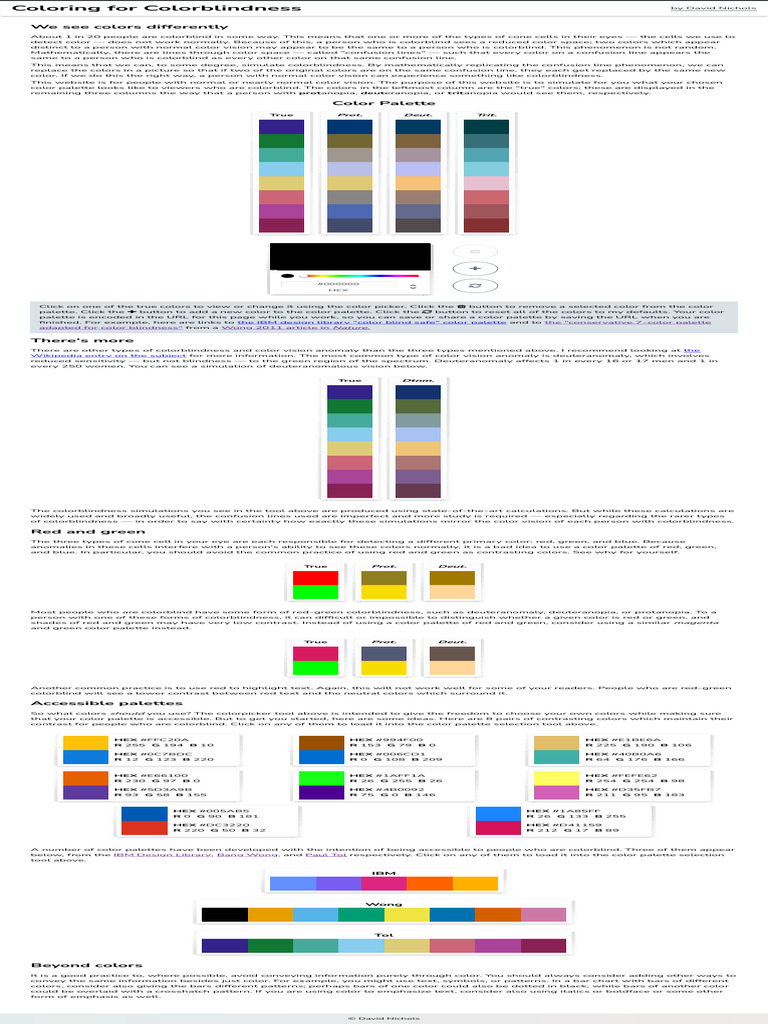 Color Palettes for Colorblind Users | PDF | Color | Vision