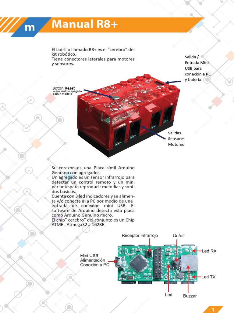 Ladrillo R8+: Placa Arduino con Sensores | PDF | Arduino | Entorno de ...