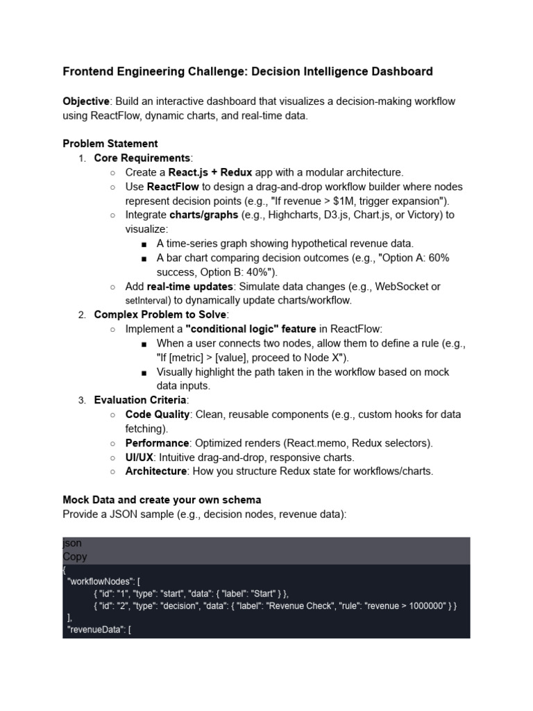 Frontend Engineering Challenge - Decision Intelligence Dashboard | PDF