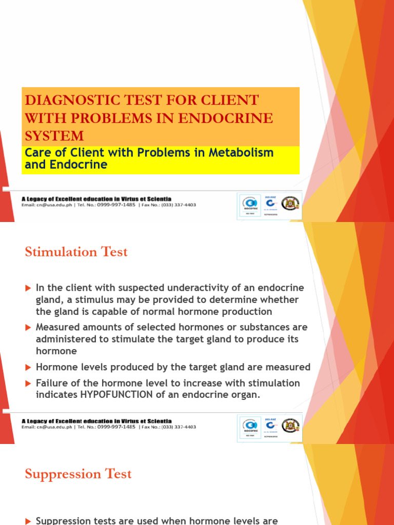 Endocrine System Diagnostic Tests Guide | PDF | Hypothyroidism ...