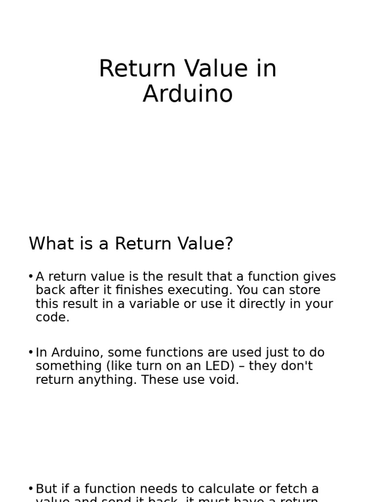Understanding Return Values in Arduino | PDF