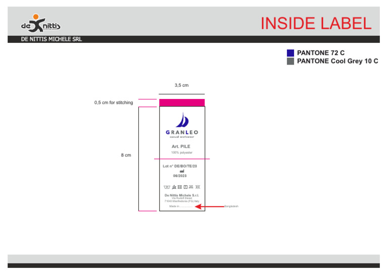 Gran Leo Care Label For Pile H-Zip | PDF