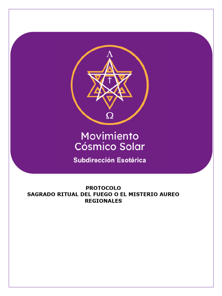 Protocolo del Sagrado Ritual del Fuego | PDF | Altar | Incendios