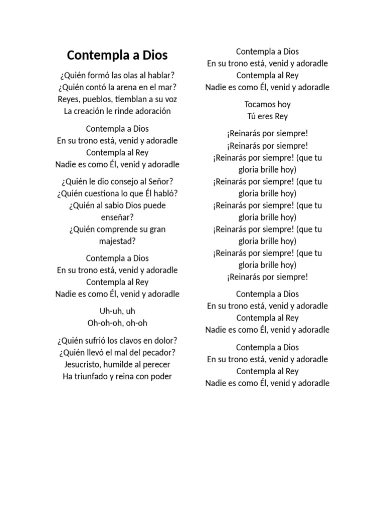 Contempla a Dios: Adoración al Rey | PDF