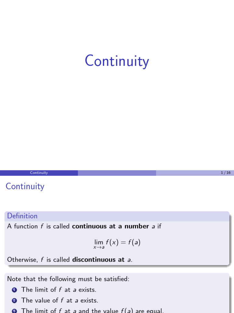 Continuity Notes and Theorems | PDF | Continuous Function | Function ...