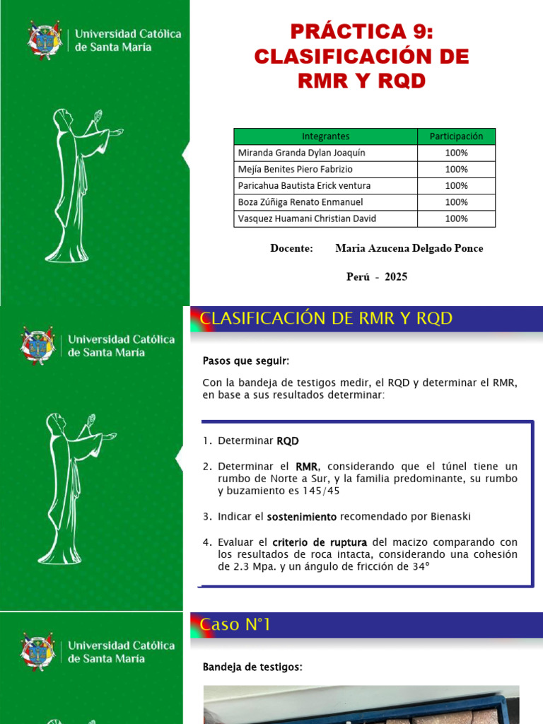 Clasificación RMR y RQD en Geomecánica | PDF | Ingeniería geotécnica ...