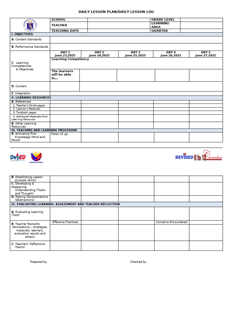 Revised K-12 Daily Lesson Plan | PDF