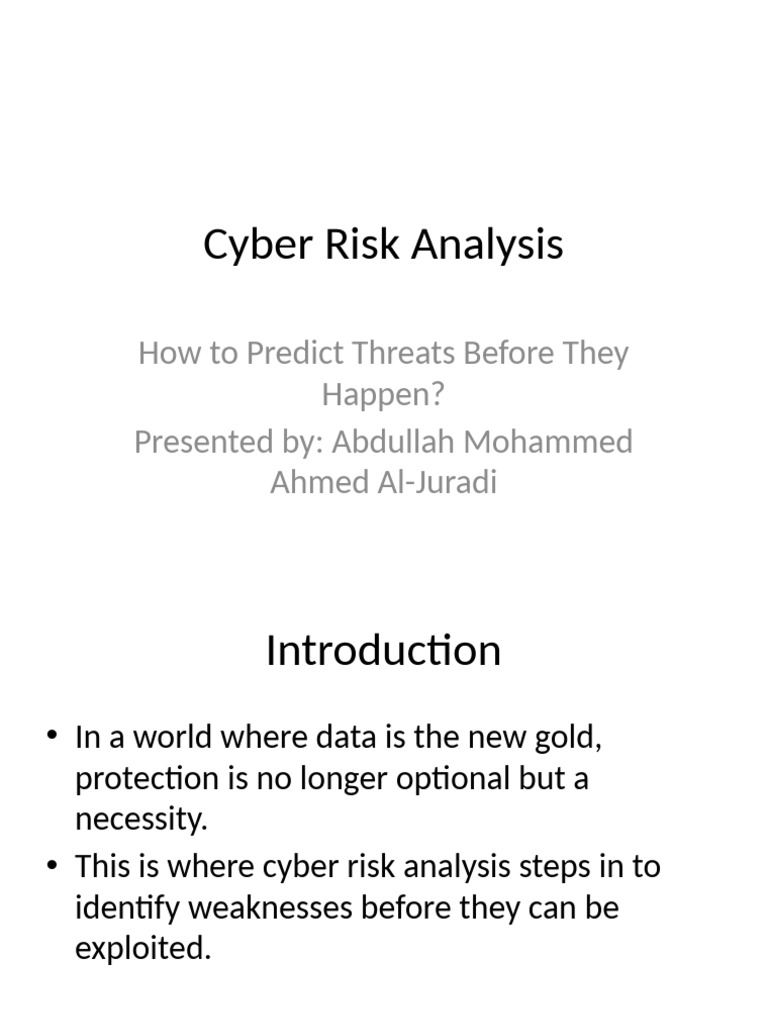 Cyber Risk Analysis Presentation | PDF