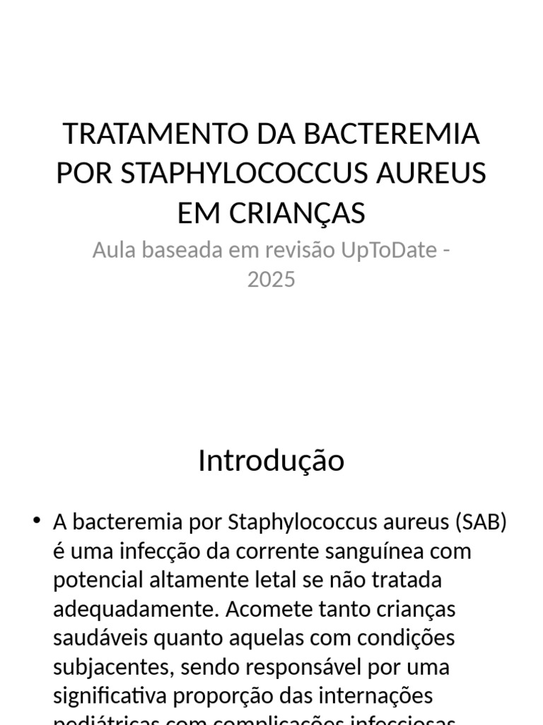 Aula Completa Bacteremia Staph Aureus | PDF | Staphylococcus Aureus ...