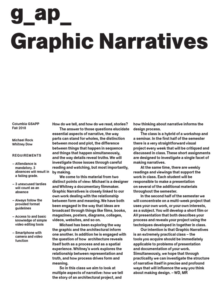 Graphic Narratives: Storytelling Workshop | PDF | Narrative