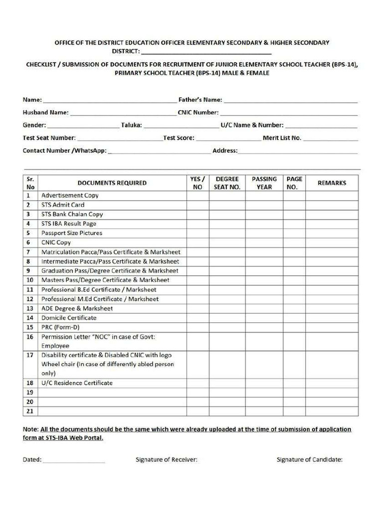 Check List | PDF