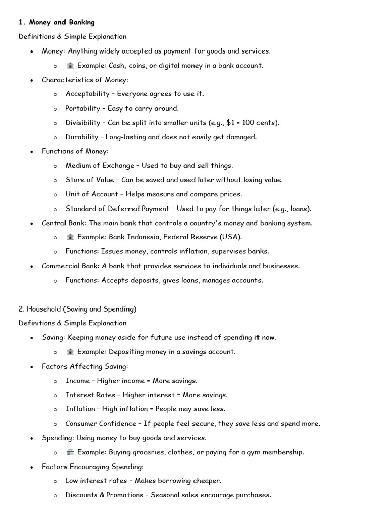 Revision Notes Class Test 1 Term 3 9b 2024-2025 | PDF | Unemployment ...