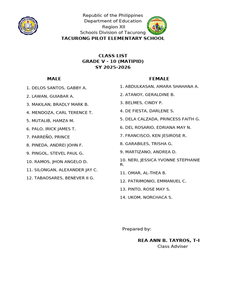 V 10 ClassList | PDF