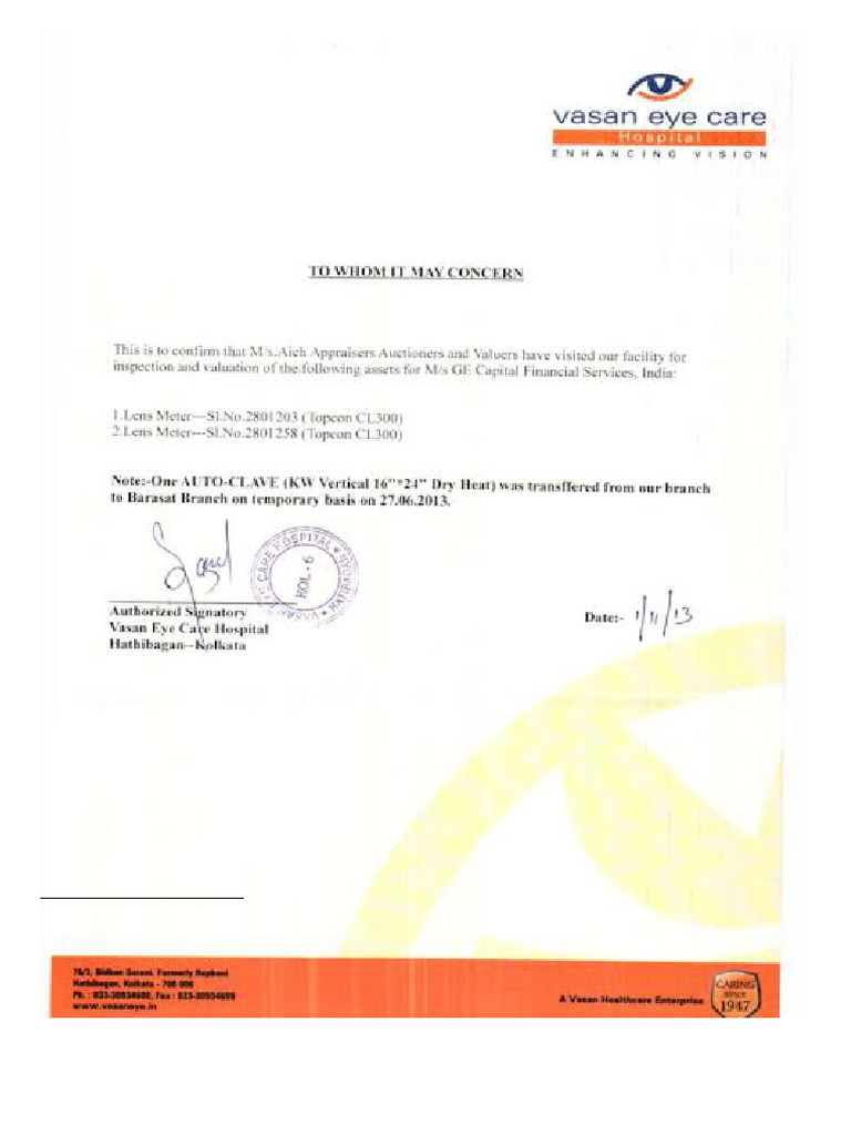 Eye Examination Certificate for Myopia | PDF