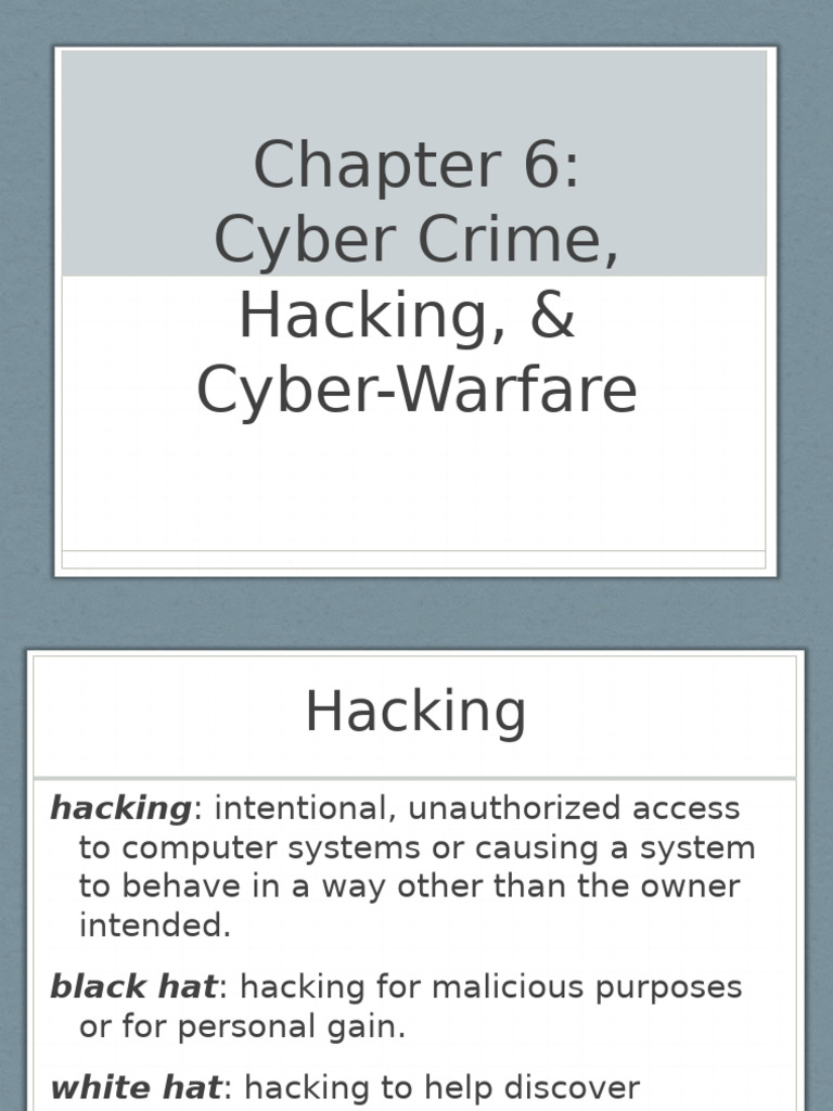 Cyber Crime: Hacking and Warfare Insights | PDF | Security Hacker ...