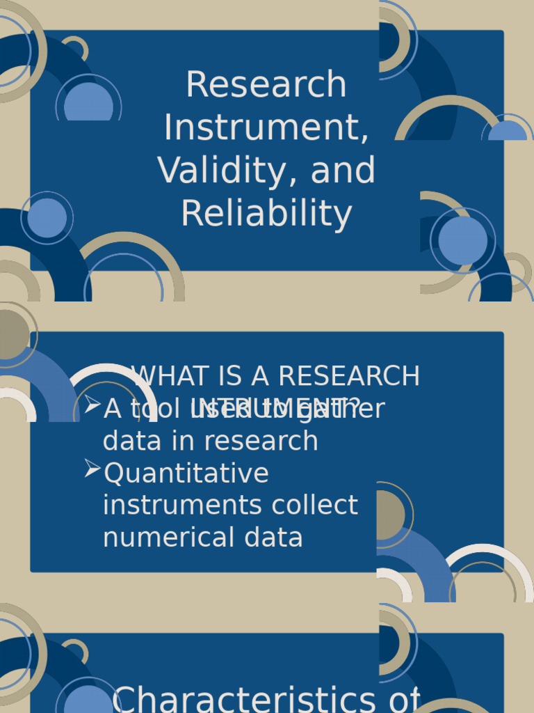 Research Instruments: Validity & Reliability | PDF