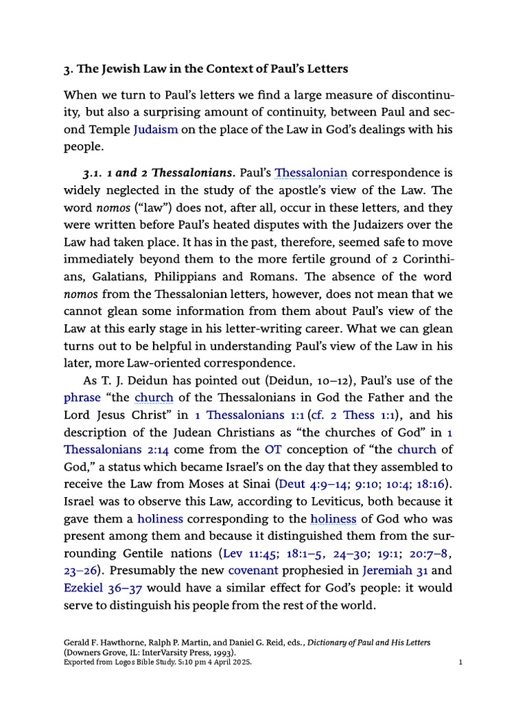 Law in The Context of Paul's Letters (IVP) | PDF