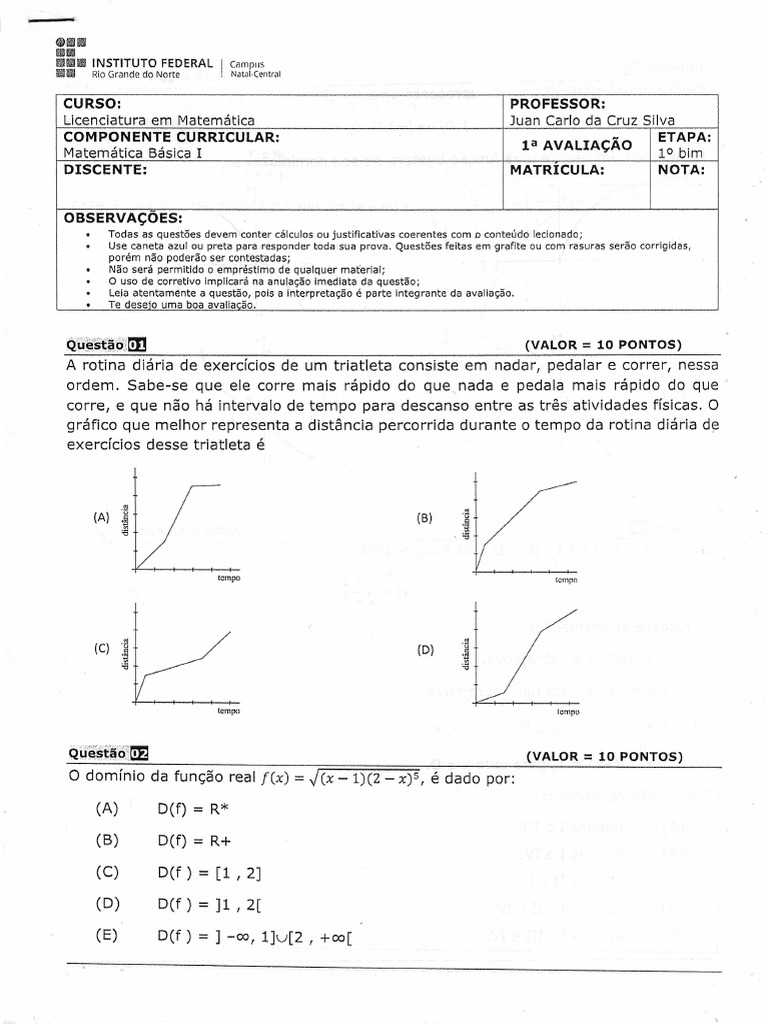 Prova 1 | PDF