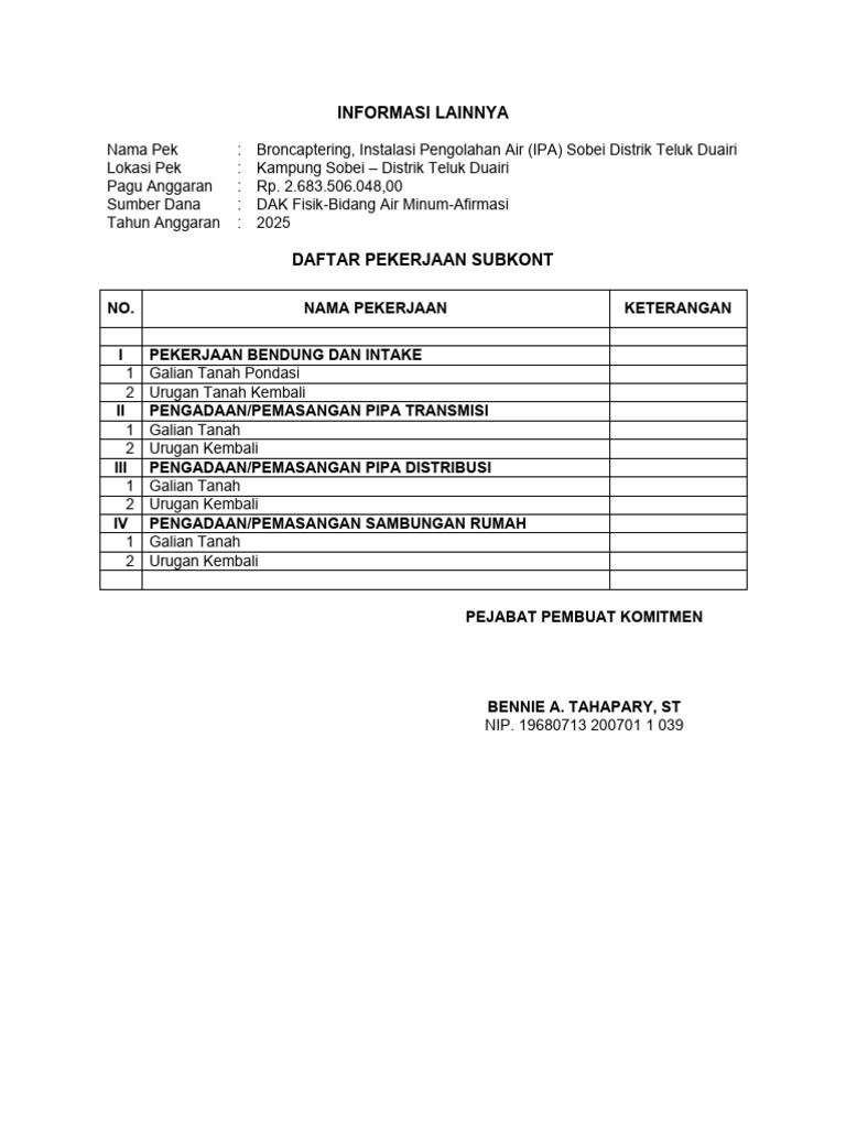Informasi Lainnya Sobei Kampung | PDF