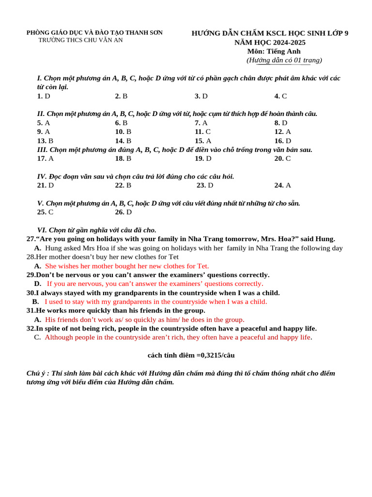 HDC KH o Sát L P 9 Phòng GD 2 | PDF