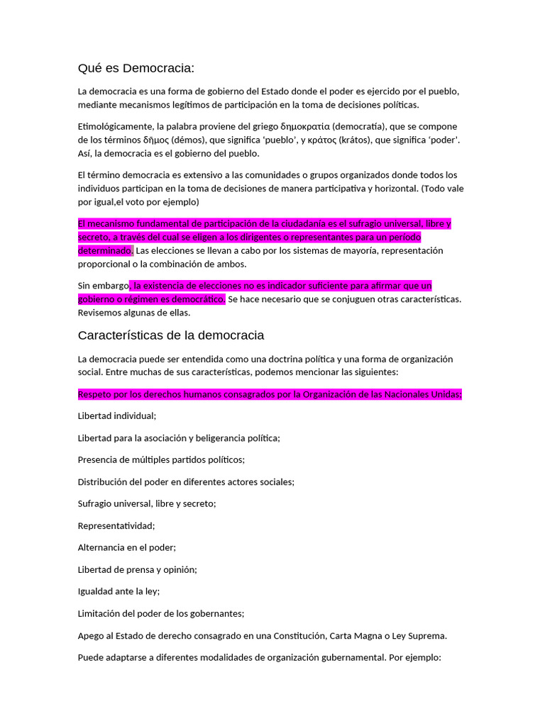 Definición y Tipos de Democracia | PDF | Democracia | Ideologías políticas