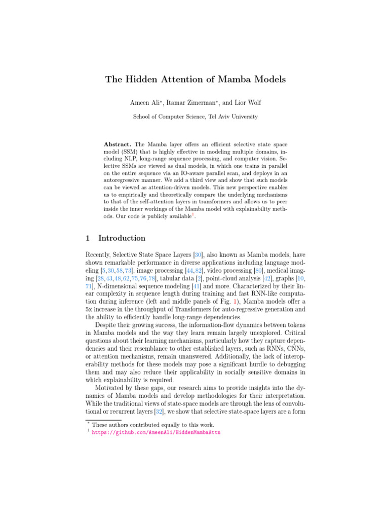 Mamba Models: Unveiling Hidden Attention | PDF | Applied Mathematics