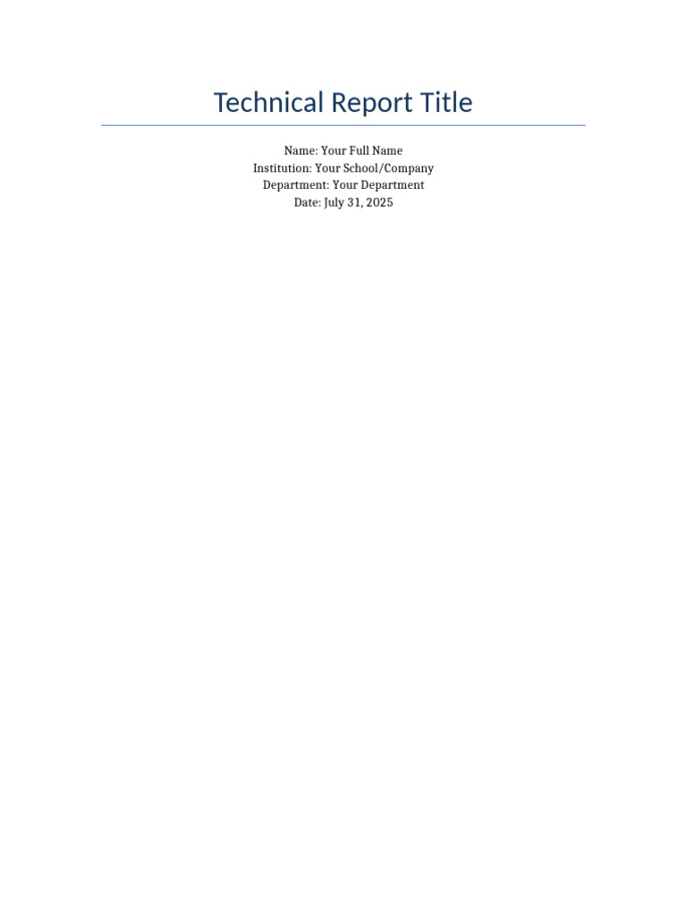 Technical Report Structure Template | PDF