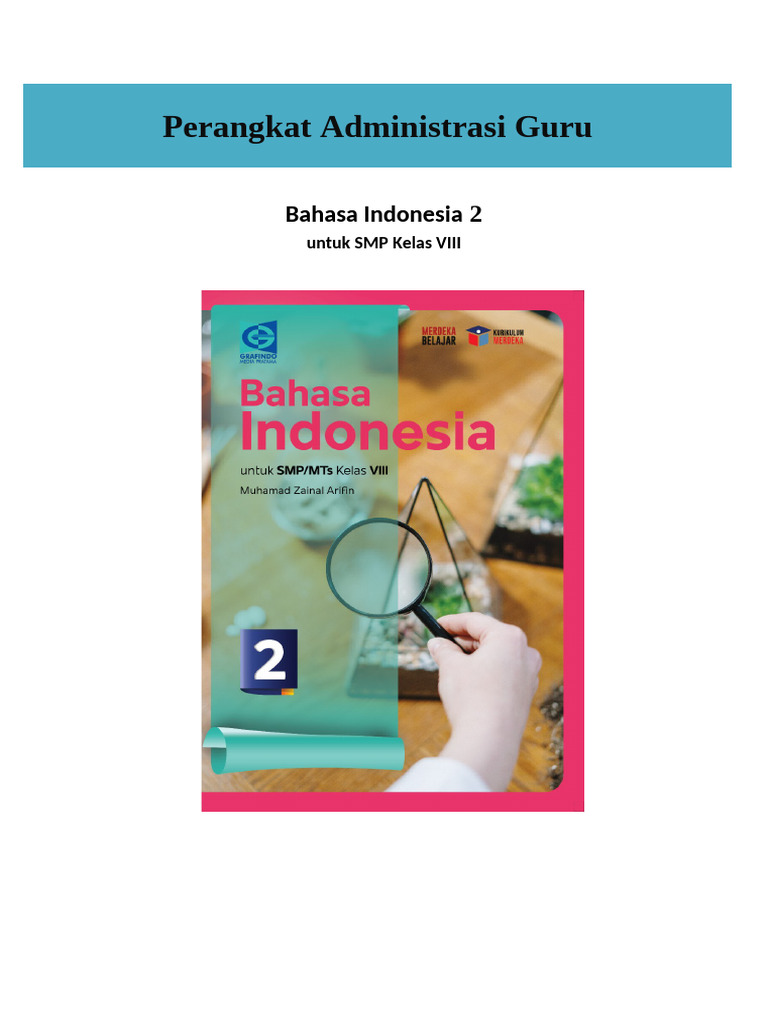 Cover PAG Bahasa Indonesia SMP Kelas VIII | PDF