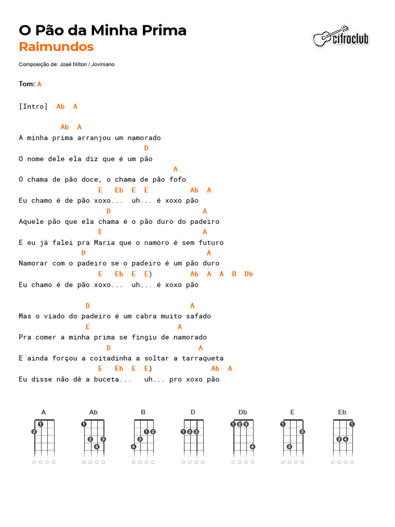 O Pão da Minha Prima: Letra e Análise | PDF