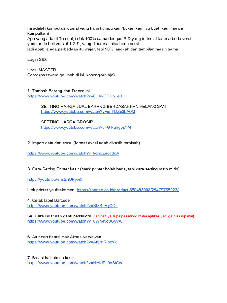 Tutorial Lengkap SID Versi 6.1.2.7 | PDF