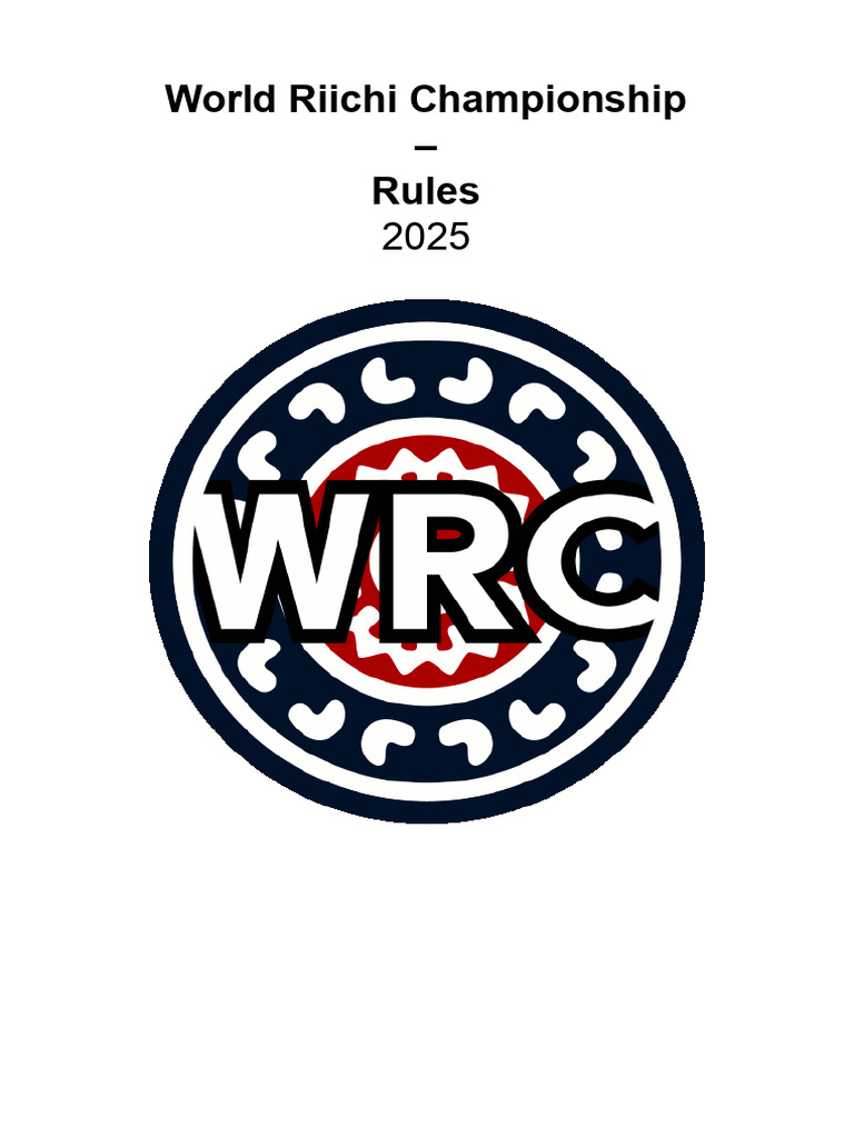 WRC+Rules+2025 | PDF | Tabletop Games | Mahjong