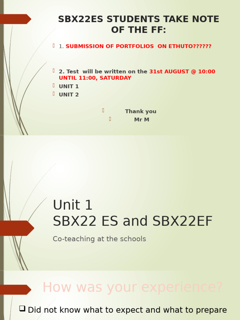 Presentation1.Pptx UNIT 1 | PDF | Teachers | Mentorship