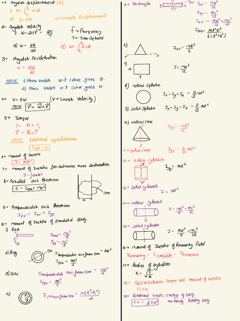 Short Notes 37 | PDF | Rotation | Mechanical Engineering
