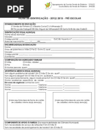 Ficha de Identificacao Pre Escolar