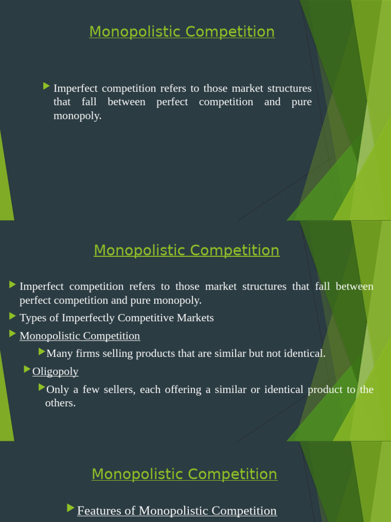 Oligopoly vs. Monopolistic Competition | PDF | Oligopoly | Imperfect ...