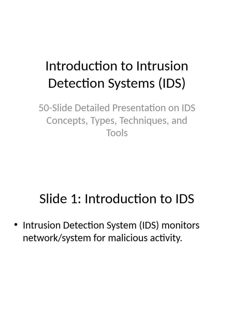Overview of Intrusion Detection Systems | PDF | Computer Network ...