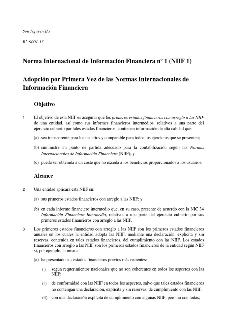 NIIF | PDF | normas internacionales de INFORMACION FINANCIERA | Business
